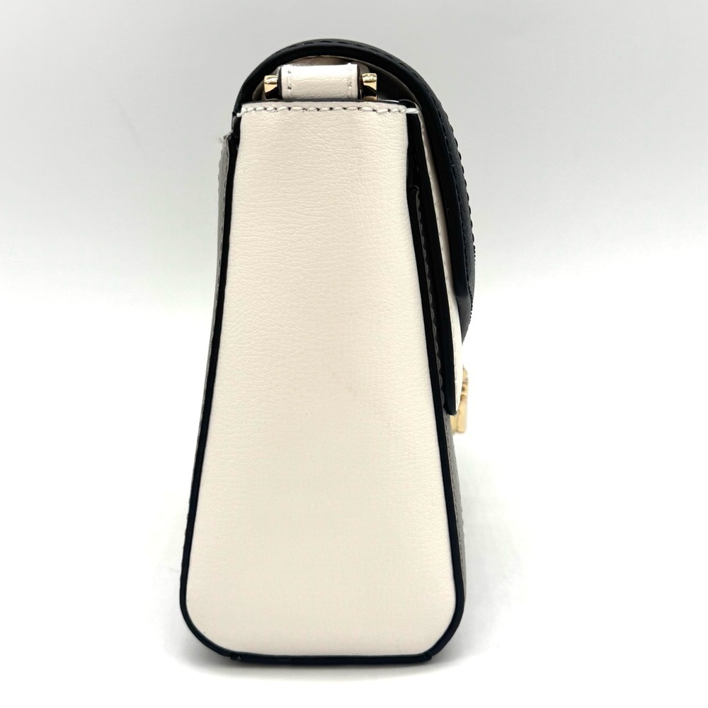 Michael Kors Kinsley leather Medium shoulder Flap Crossbody Bag Optic White - Picture 4 of 9